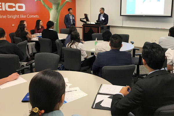 bachelor's in finance students attend a professional event hosted by Citigroup at the Jindal School