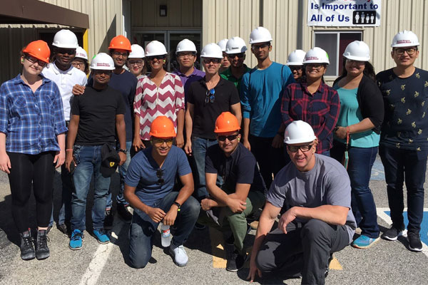 Master's in Energy Management students on a site visit to a solar company