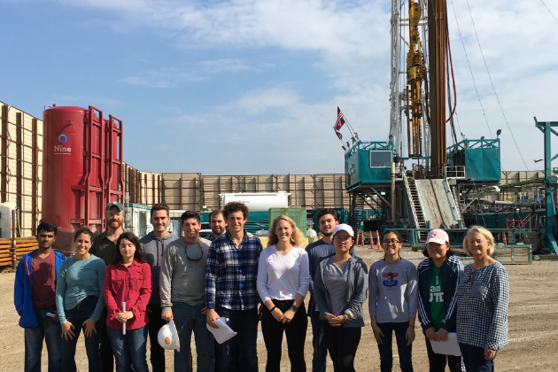 energy management students and faculty on a site visit